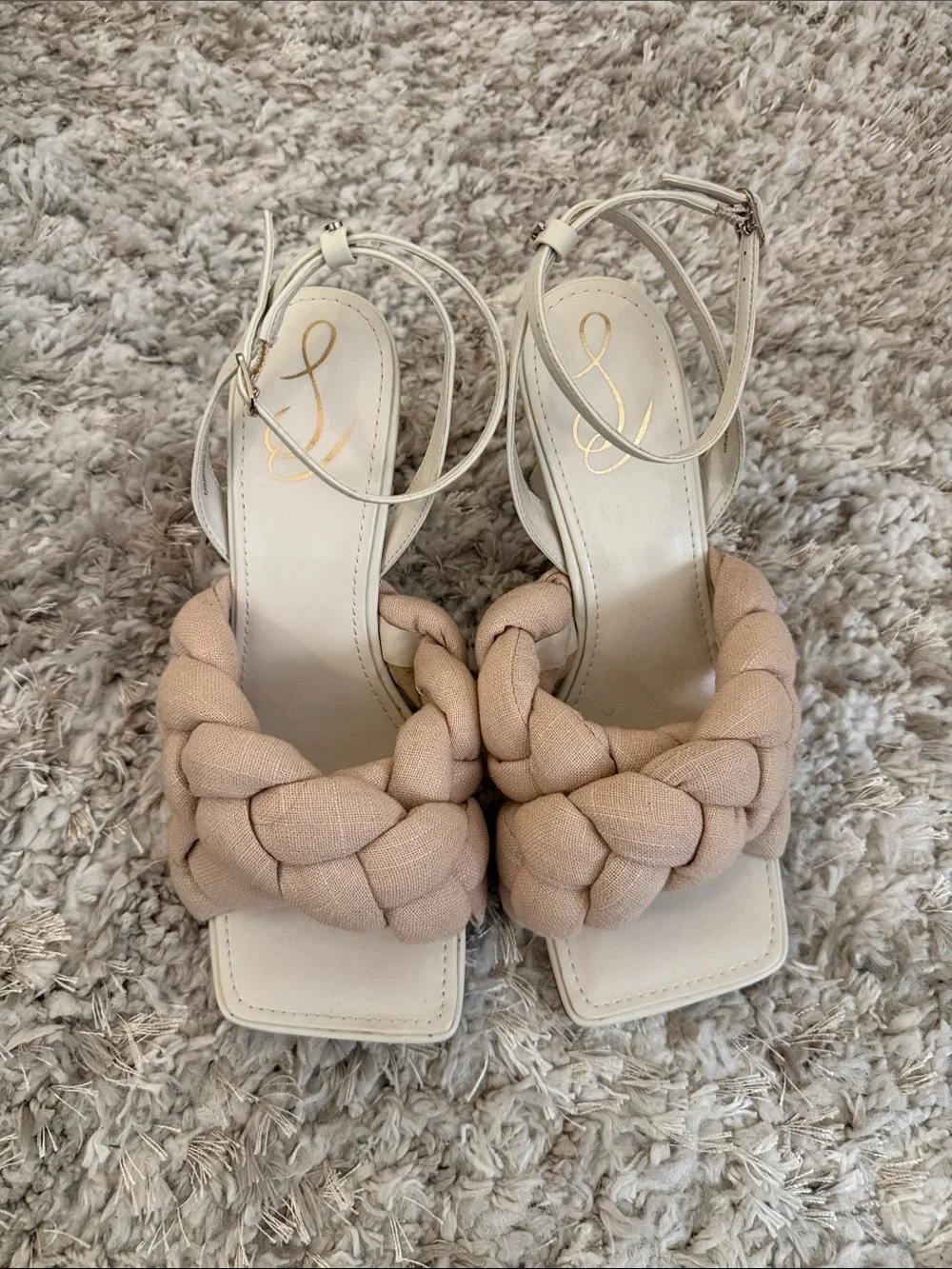 Braided Strap Women’s Sandals in Beige